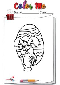 Adult Easter Egg With Bunny Hunt Coloring Page