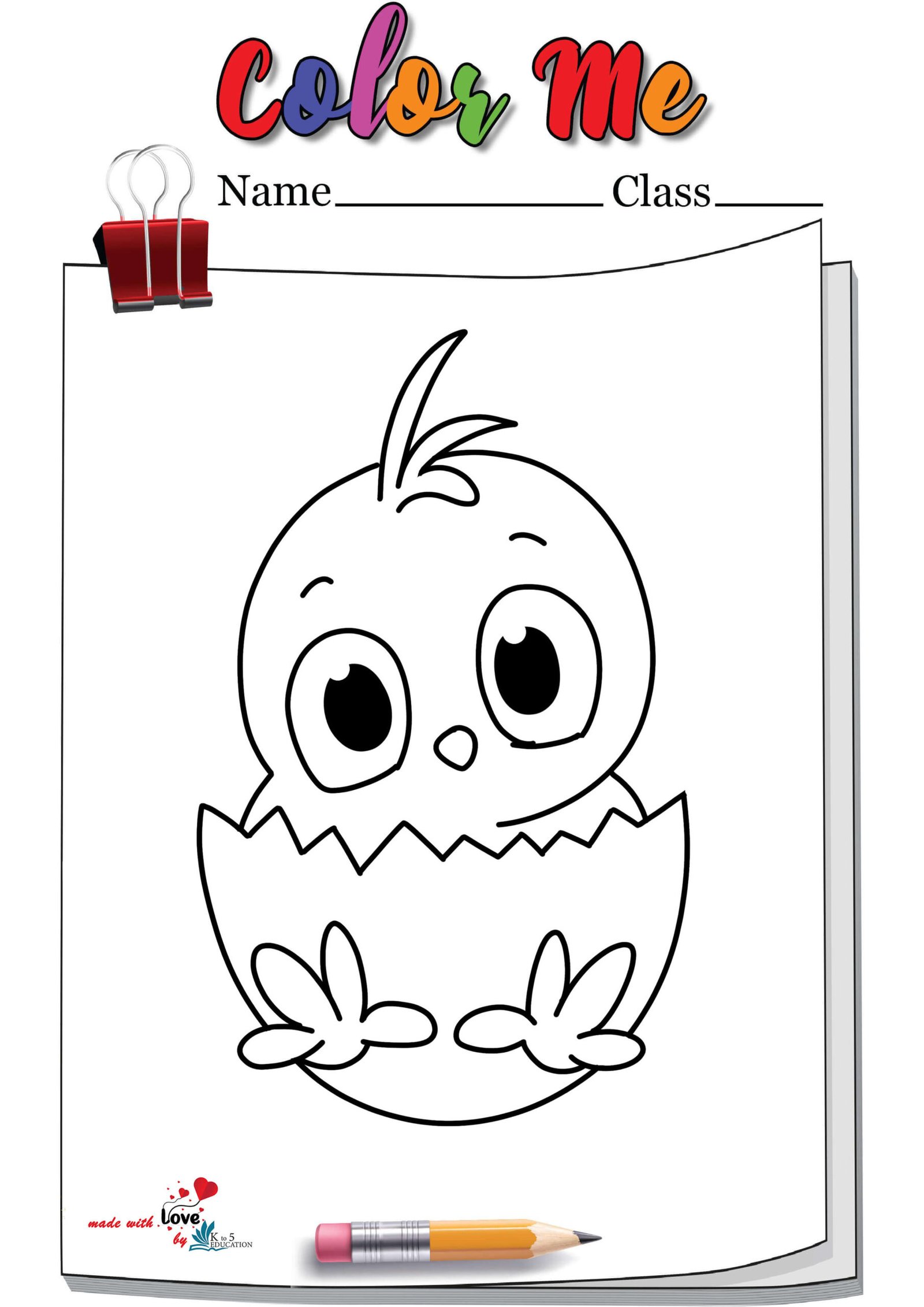 An Easter Chick Coloring Page