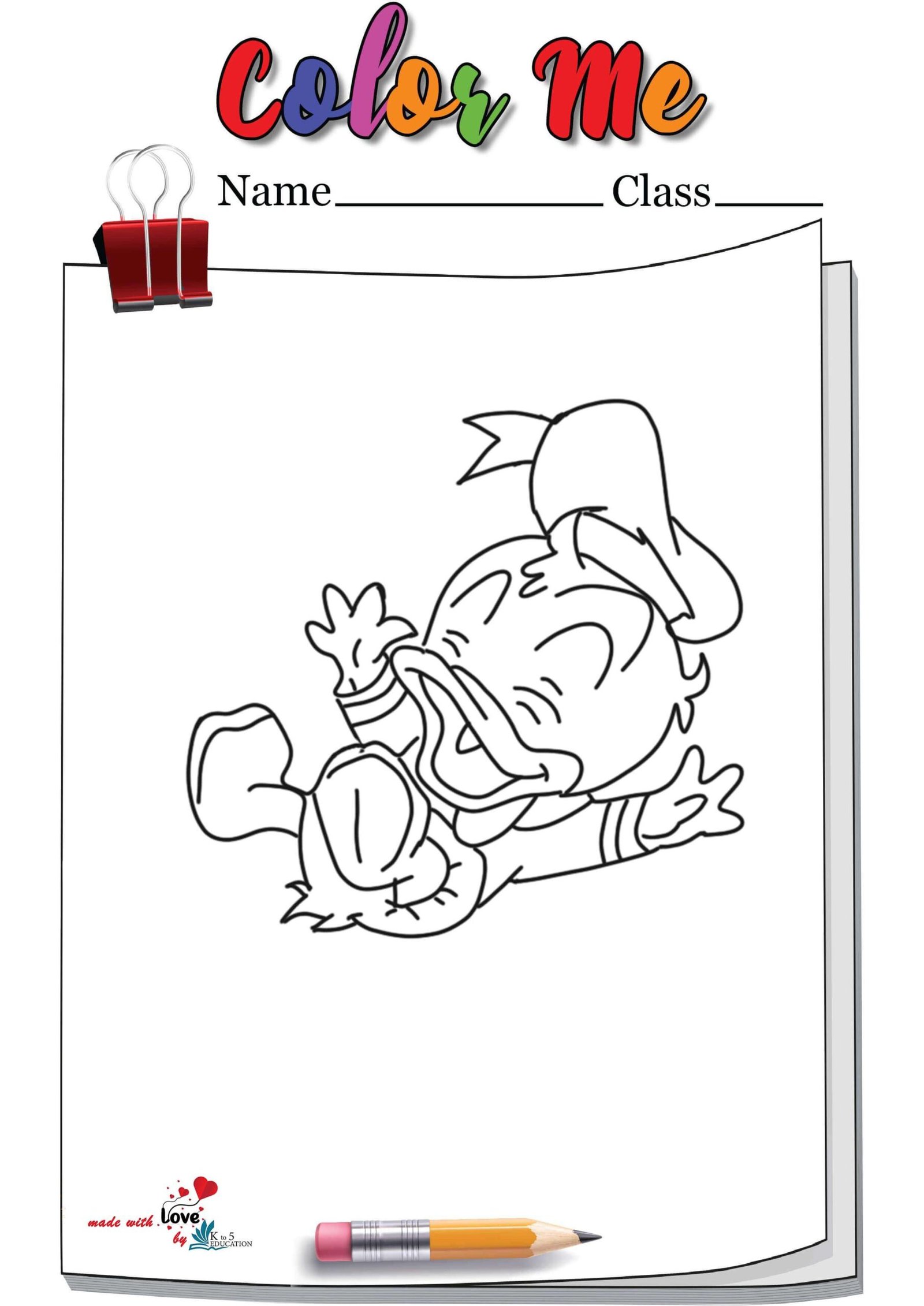 Baby Cute Donald Duck Coloring Page
