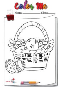 Beautiful Easter Egg Basket Coloring Page
