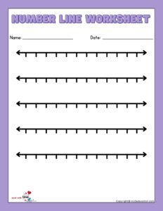 Blank Number Line Math Worksheets 1-12