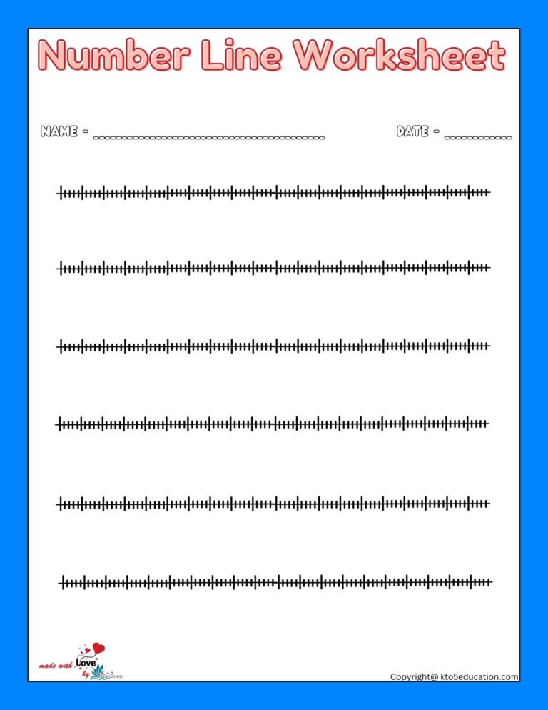 Blank Number Line Worksheet For Kids 1-100 | FREE Download