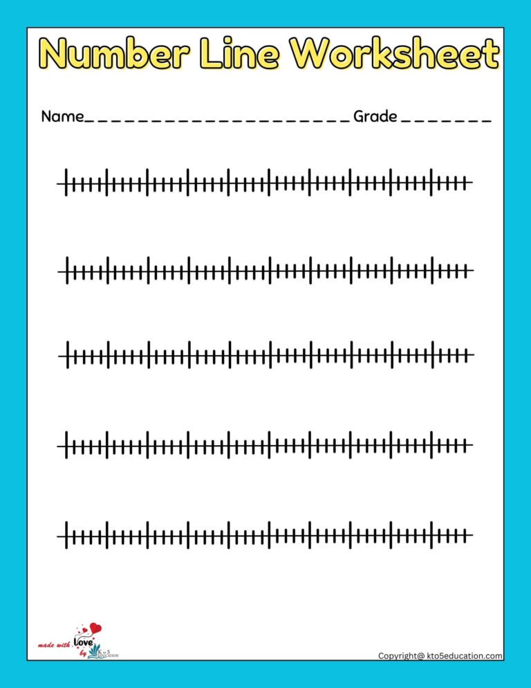 Blank Number Line Worksheet PDF 1-50 | FREE Download