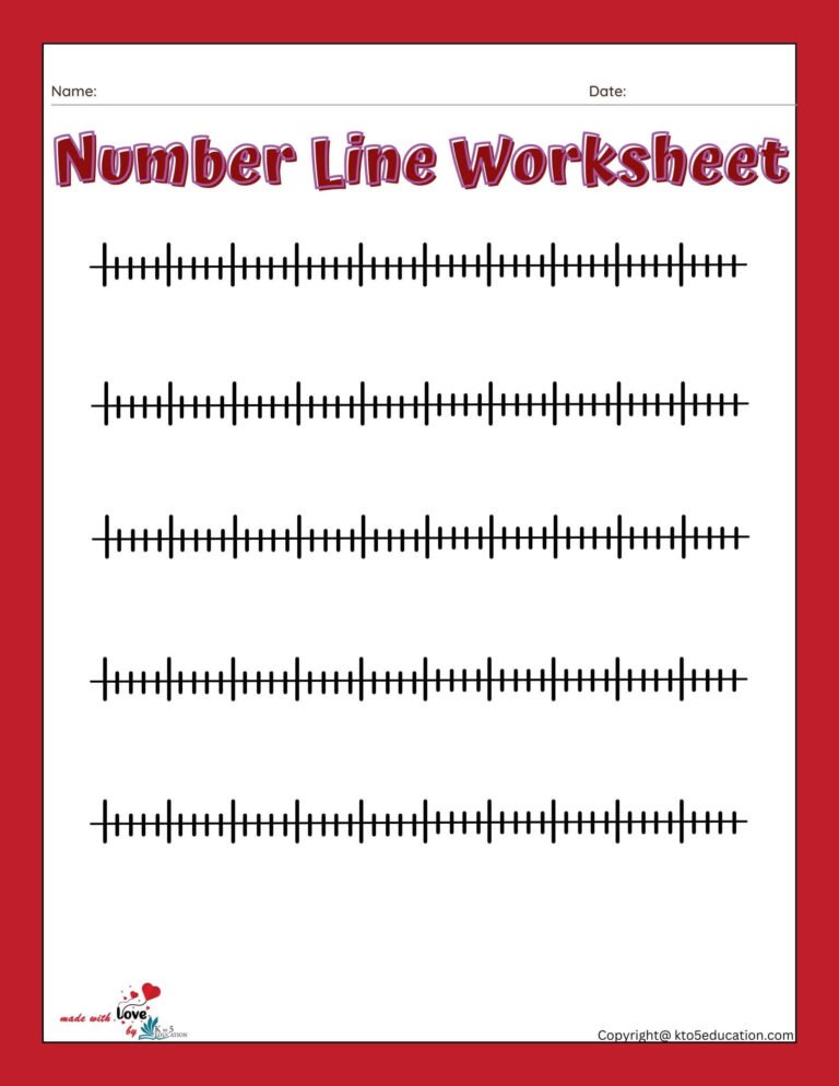 Blank Printable Number Line Worksheet 1-50 | FREE Download