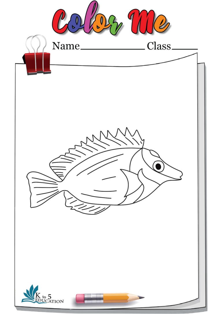 Blue Tang Fish Coloring Page | FREE Download