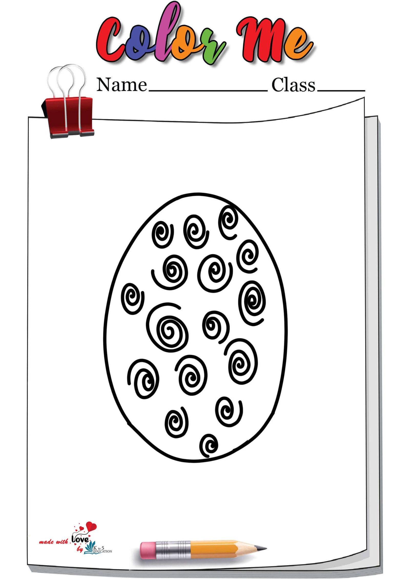Boiled Easter Egg Coloring Page