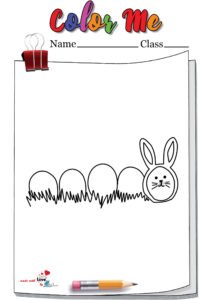 Bunny And Adult Easter Eggs Hunt Coloring Page