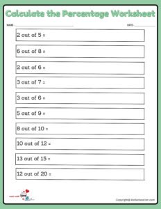 Calculate Percentage In Worksheet Small Fraction