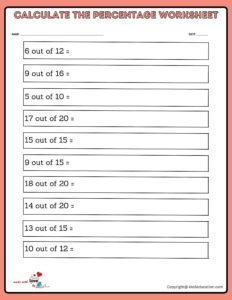 Calculate Percentage Of Raise Small Fraction Worksheet