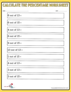 Calculate With Percentage 13 To 15 Worksheet