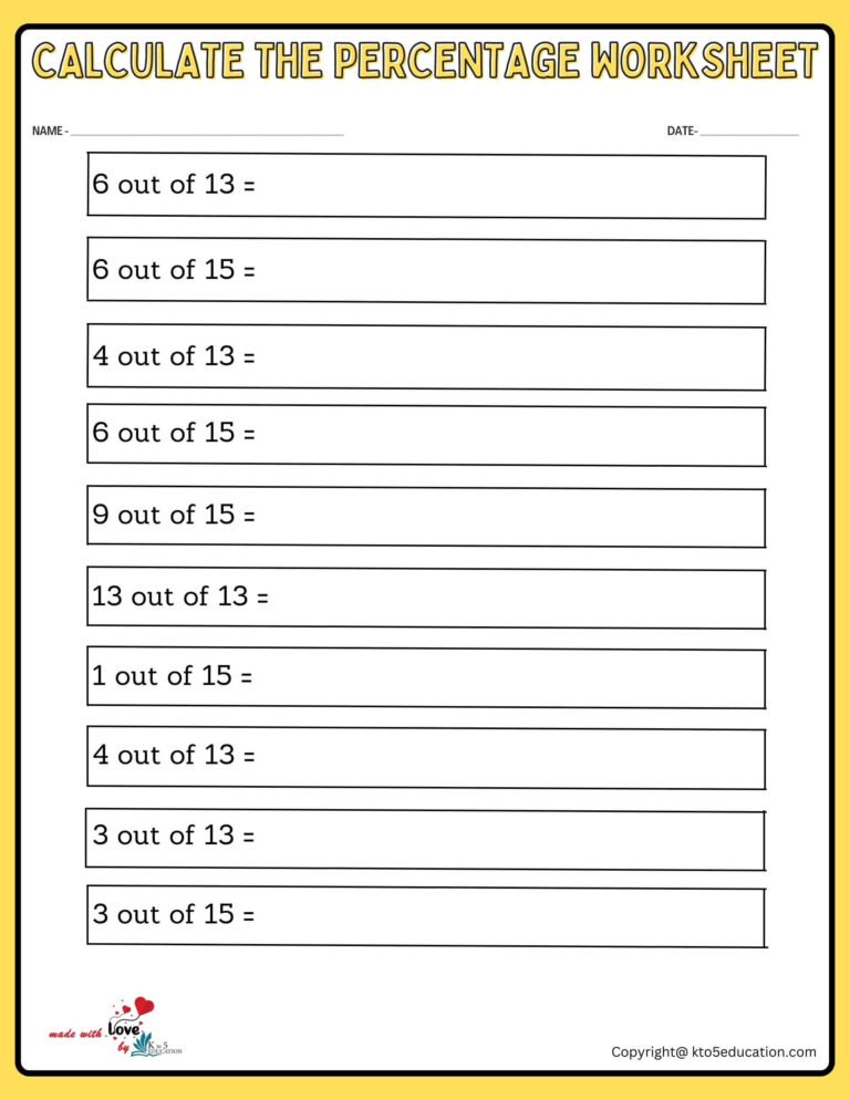 Calculate With Percentage 13 To 15 Worksheet | FREE Download