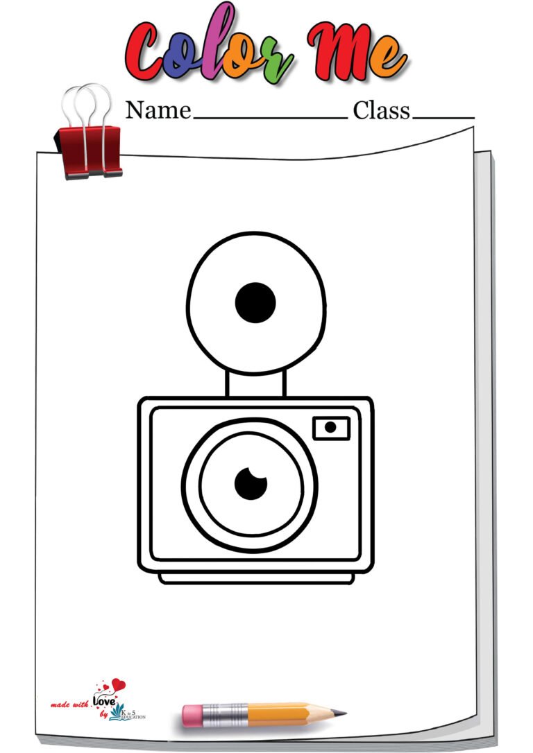 Camera Coloring Page | FREE Download