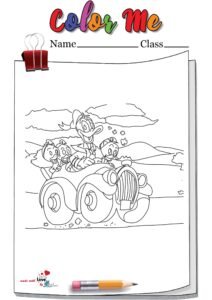 Car Donald Duck Coloring Page
