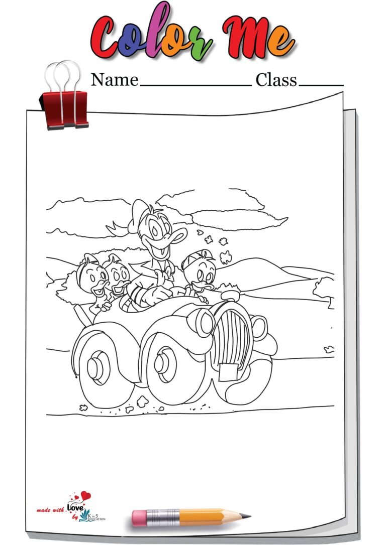 Car Donald Duck Coloring Page | FREE Download