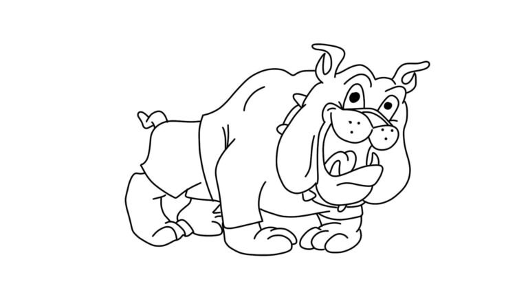 Cartoon Bull Dog Coloring Page | FREE Download