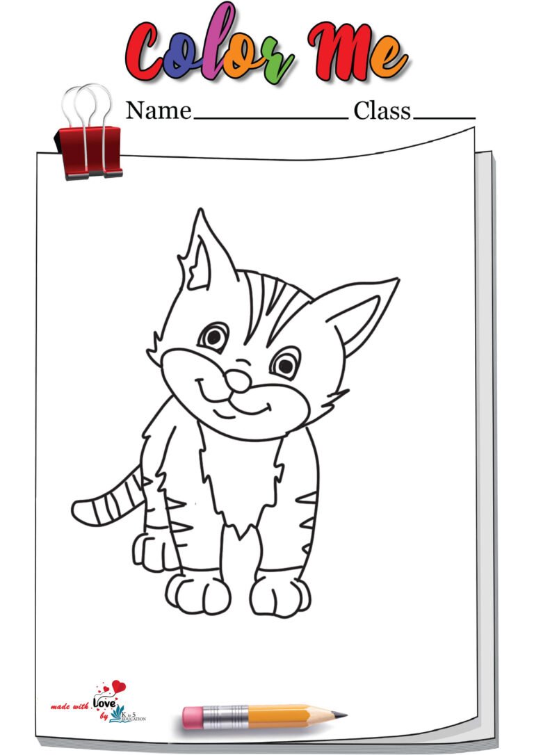 Cartoon Cat Coloring Page | FREE Download