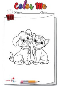 Cat And Dog Coloring Page
