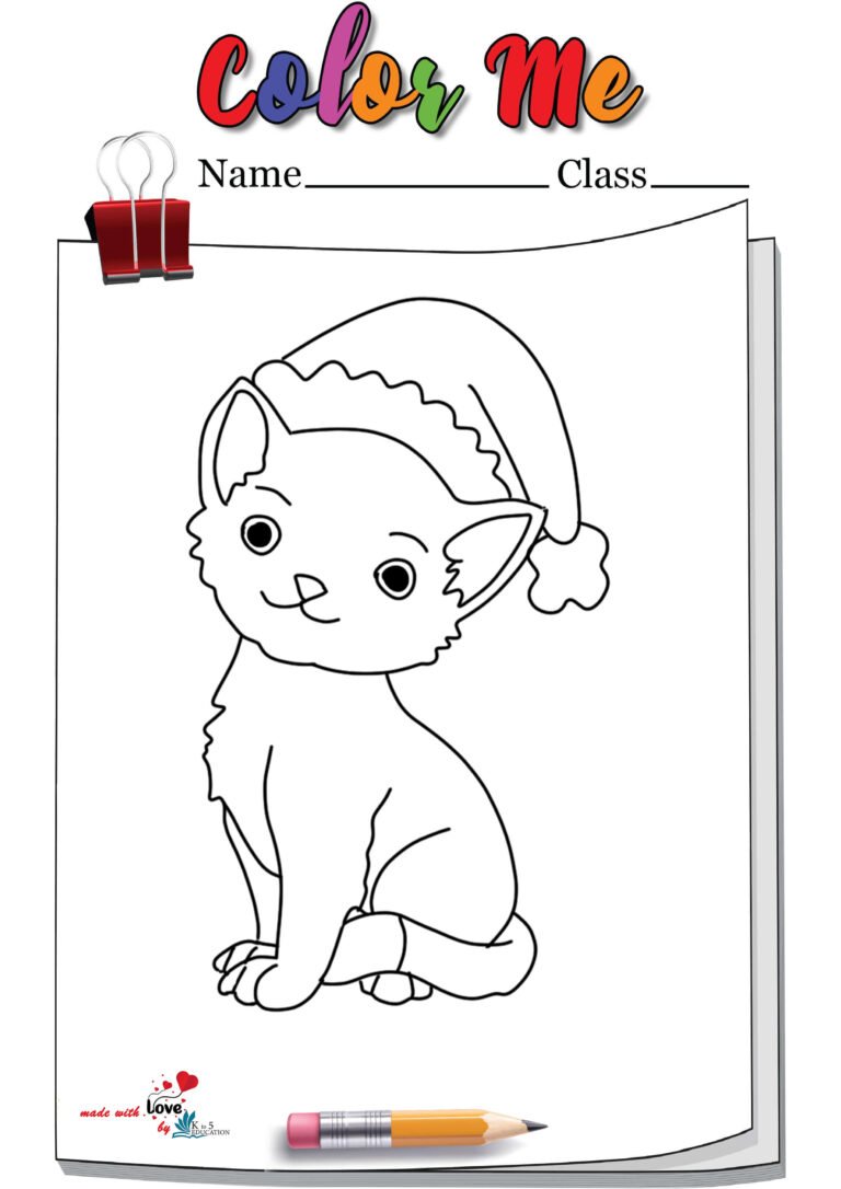 Christmas Cat Coloring Pages | FREE Download