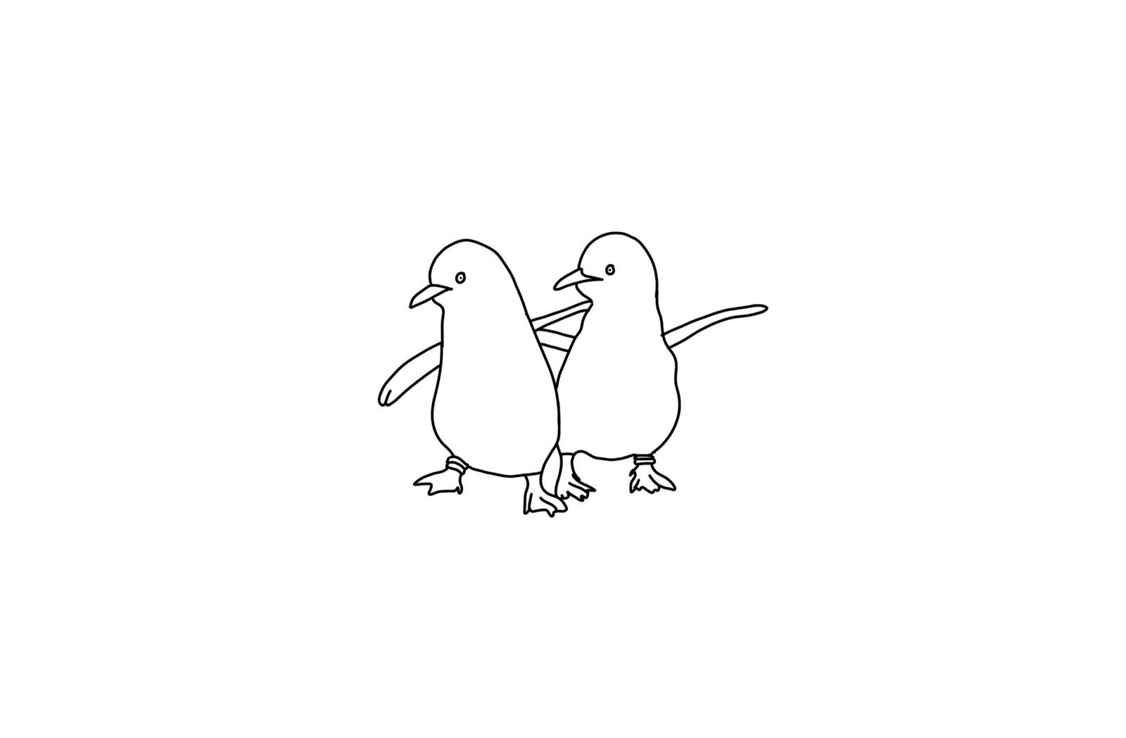 Couple Penguin Coloring Page