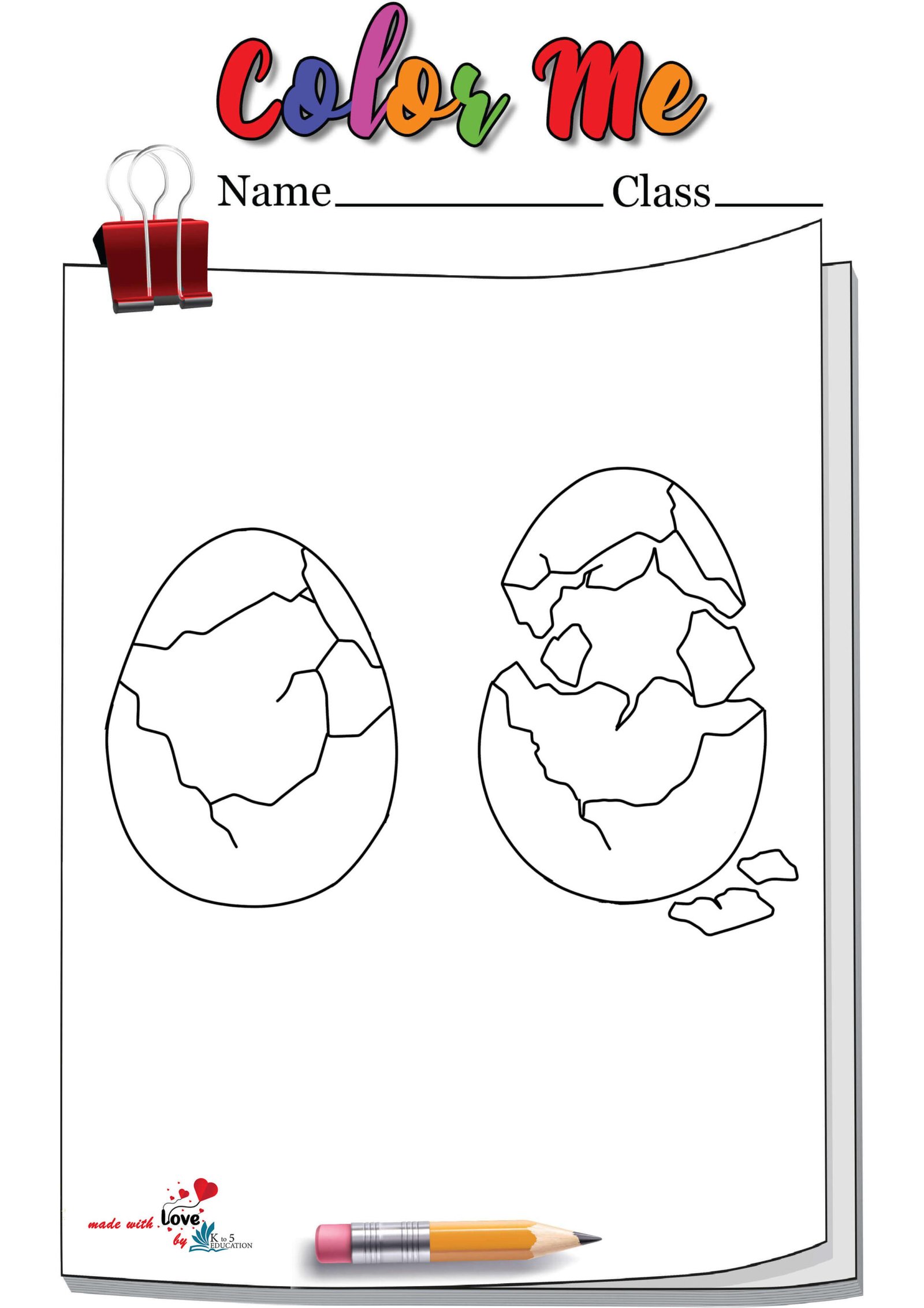 Cracked Egg Coloring Page | FREE Download