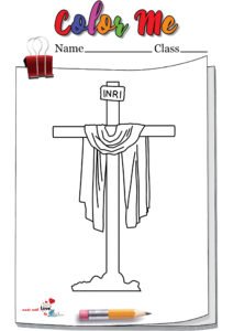 Cross With Christian Coloring Page