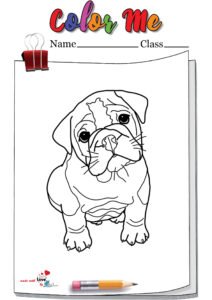 Cute Bulldog Coloring Page
