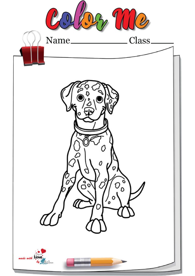 Cute Dalmatian Dog Coloring Page | FREE Download