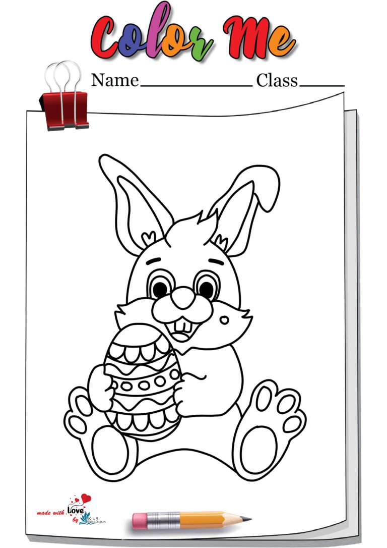 Cute Easter Bunny Coloring Page | FREE Download