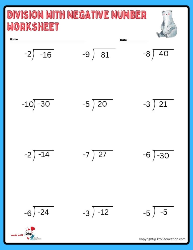 Division With Fractions Worksheet | FREE Download