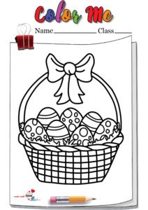 Easter Basket Clipart Coloring Page