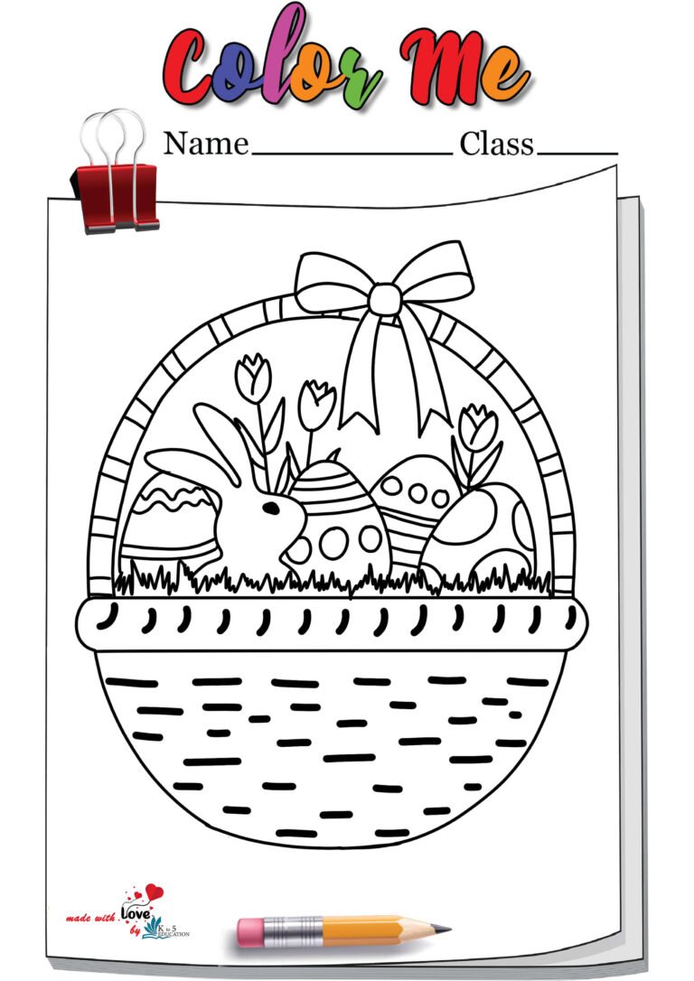 Easter Basket With Chocolate Coloring Page | FREE Download