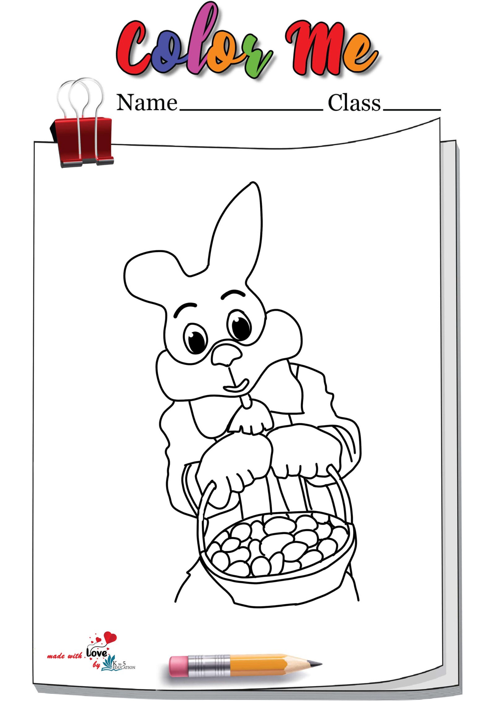 Easter Bunny At Quail Springs Mall Coloring Page