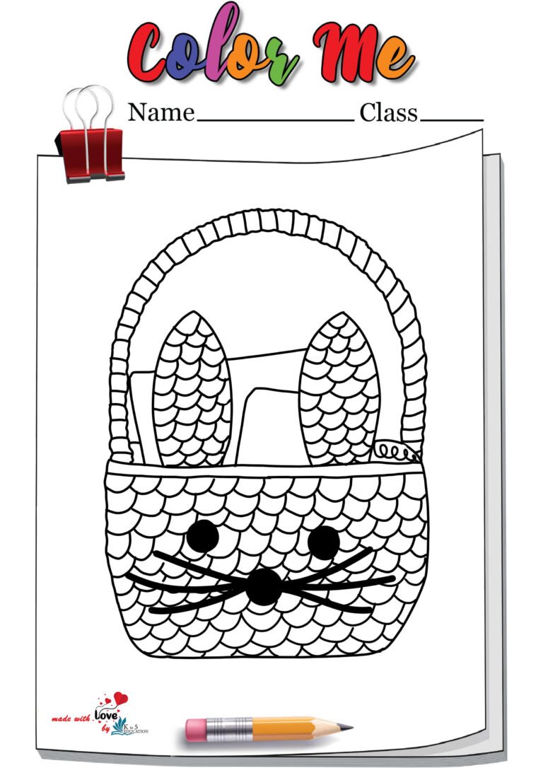 Easter Bunny Basket Coloring Page | FREE Download