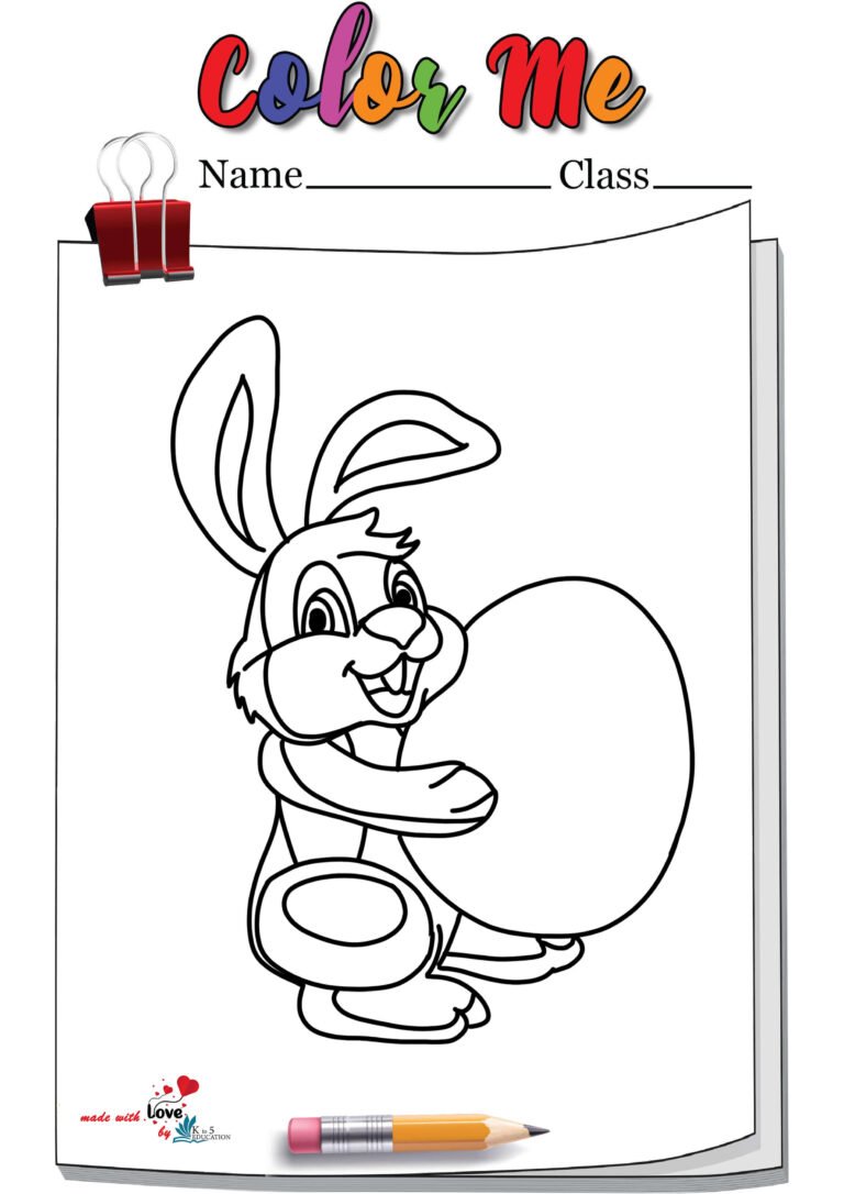 Easter Bunny With fun Coloring Page