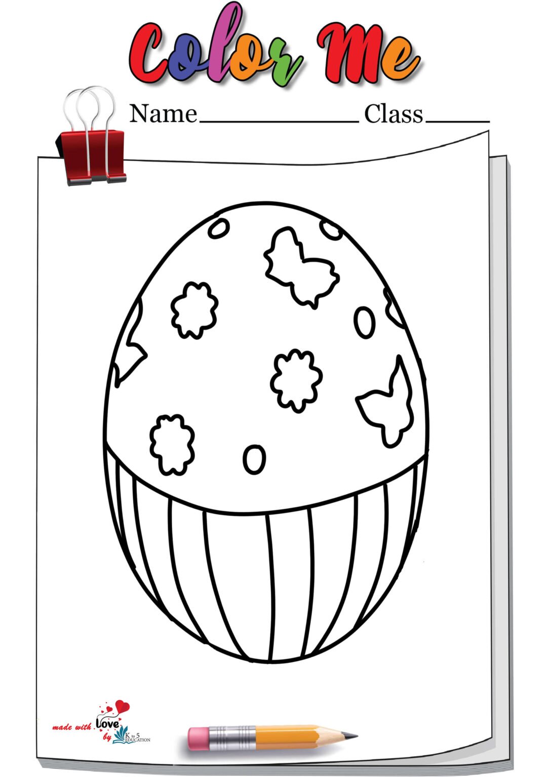 Easter Egg For Kids Coloring Page | FREE Download