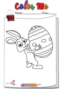 Easter Egg In Rabbit Hand Coloring Page