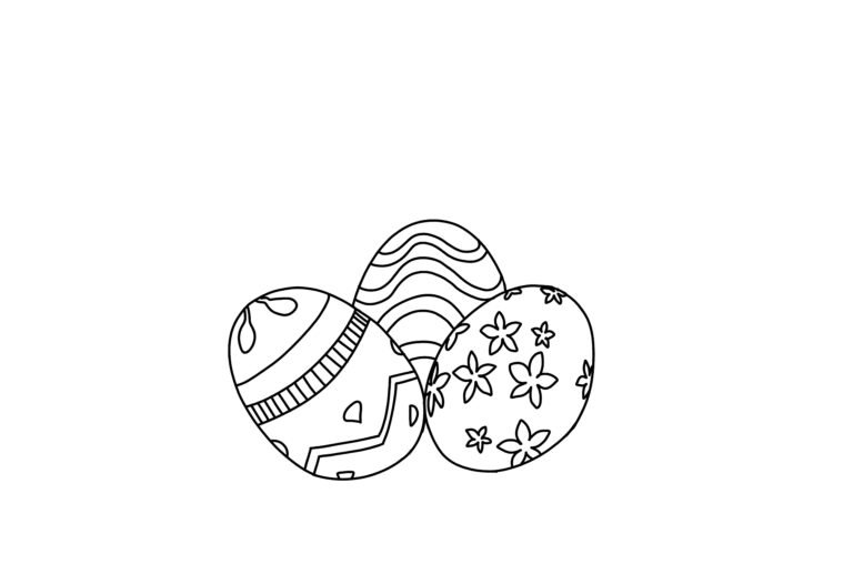 Easter Egg With Flower Coloring Page | FREE Download