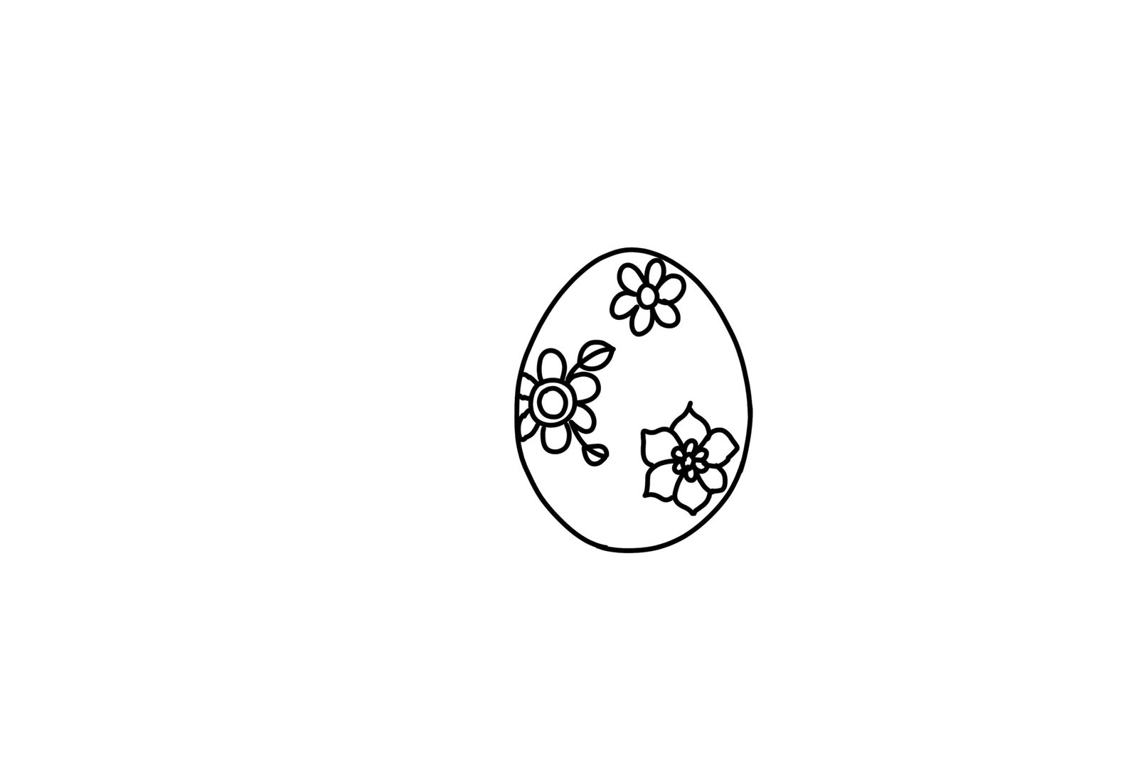 Easter Egg With Flower Pattern Coloring Page