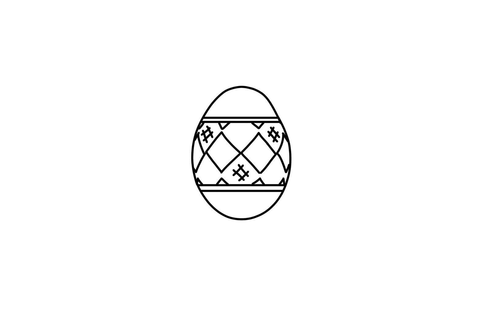 Easter Egg With Folk Pattern Coloring Page