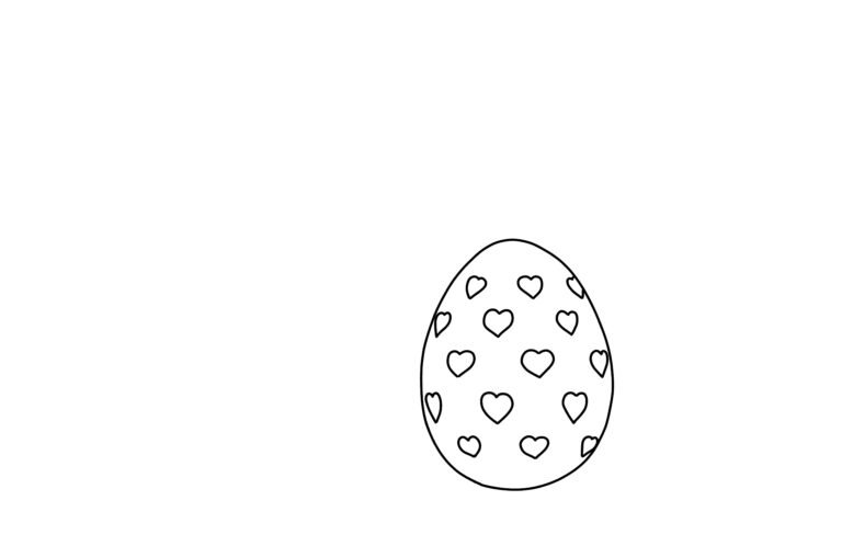 Easter Egg With Heart Coloring Page | FREE Download