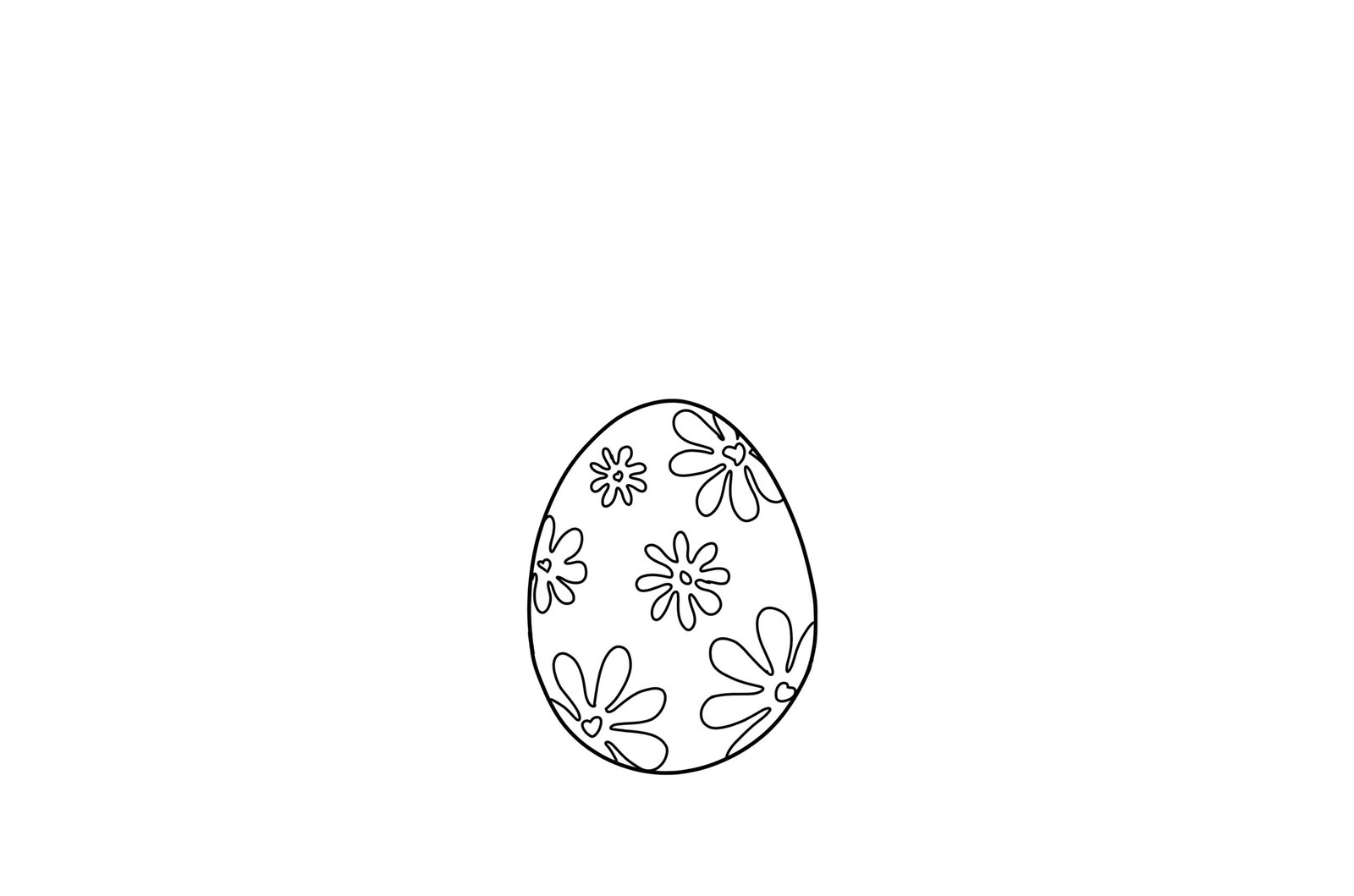 Easter Egg With Simple Flower Patterns Coloring Page