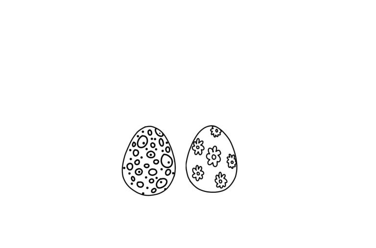 Easter Egg With Simple Patterns Coloring Page | FREE Download