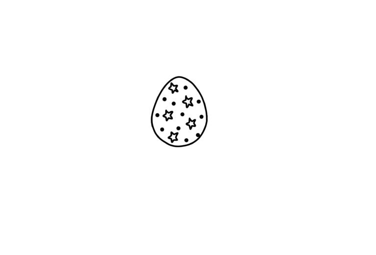 Easter Egg With Star Pattern Coloring Page | FREE Download