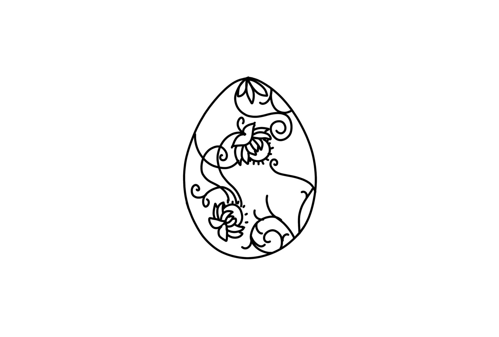 Easter Egg With Sun Coloring Page