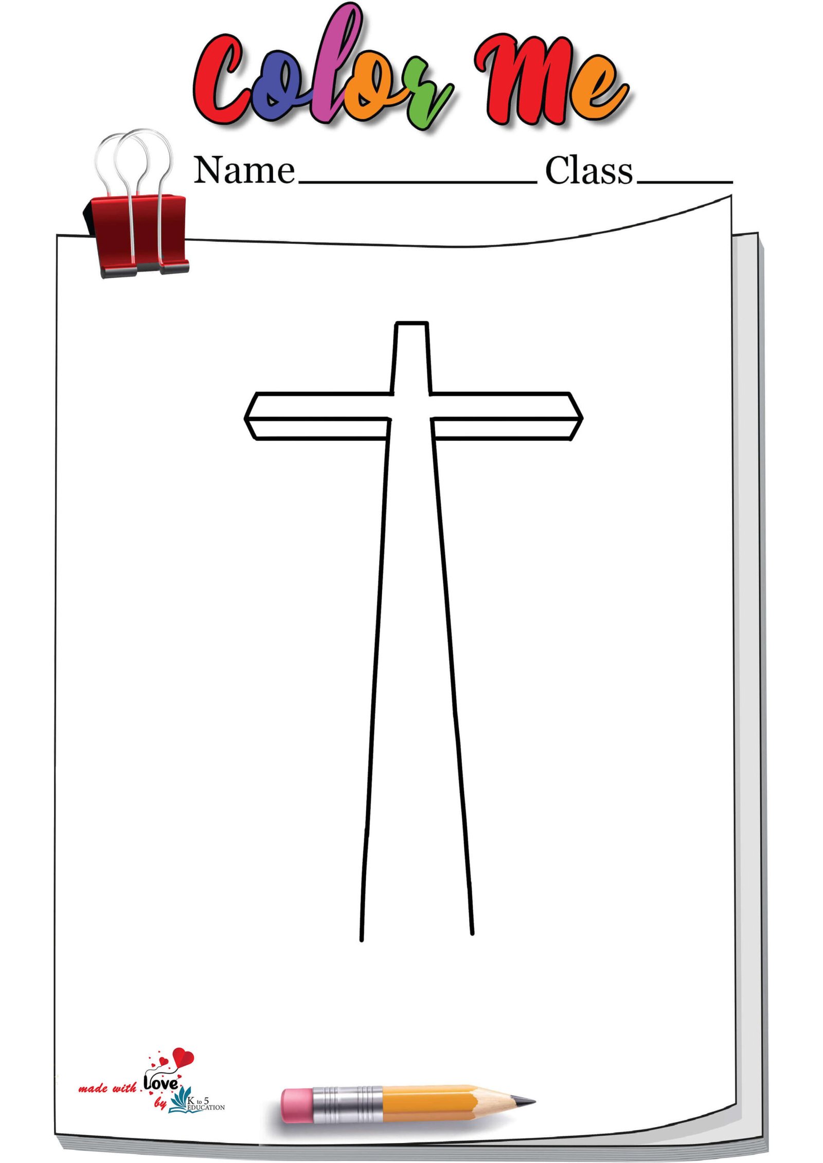 Easter Jesus Cross Coloring Page