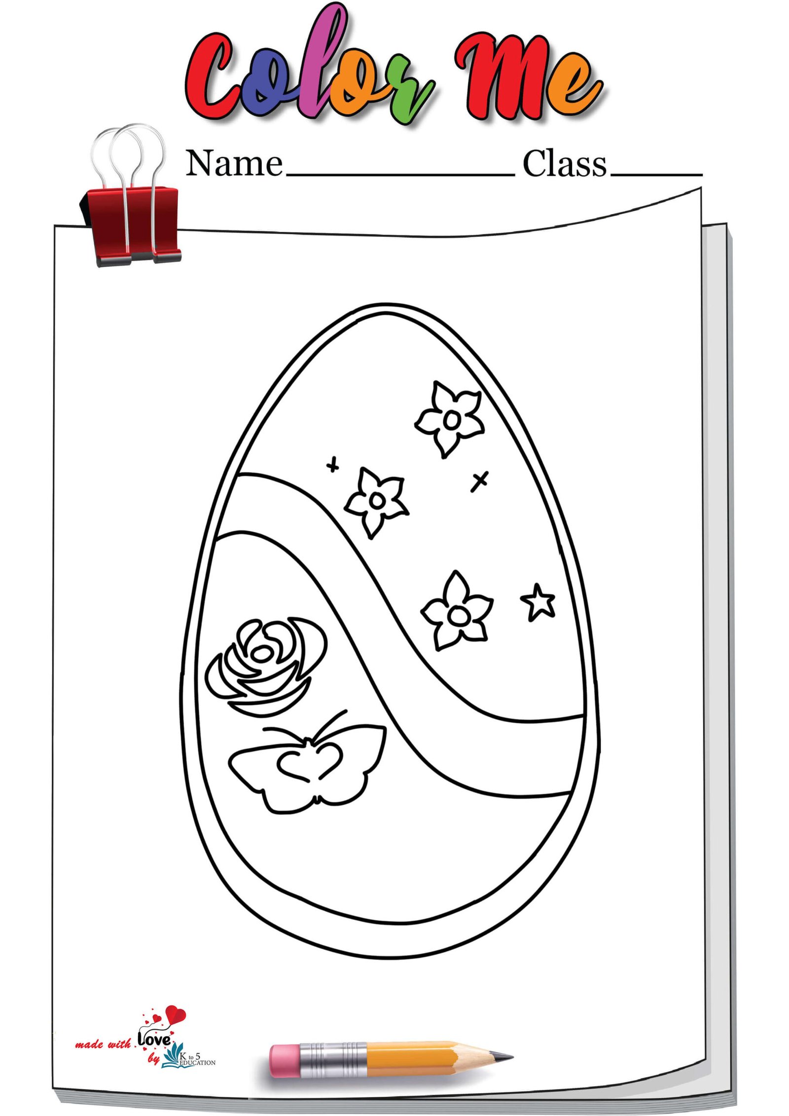 Easter Paper Egg Coloring Page