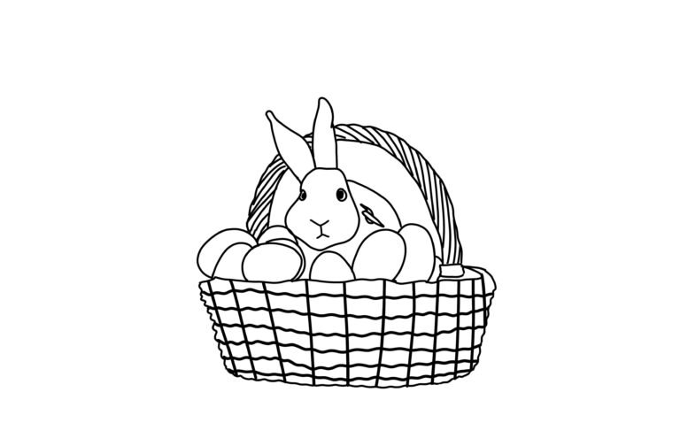 Easter With A Bunny Coloring Page | FREE Download