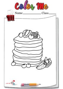 Easy Fluffy American Pancakes Coloring Page