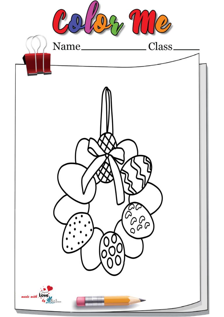 Easy Paper Easter Wreath Coloring Page | FREE Download