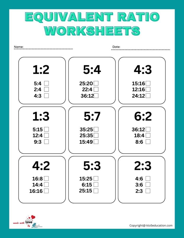 Equivalent Ratio Worksheets | FREE Download